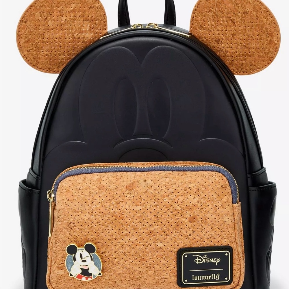 Loungefly Disney Mickey Mouse Cork Ears Pin Display Mini Backpack